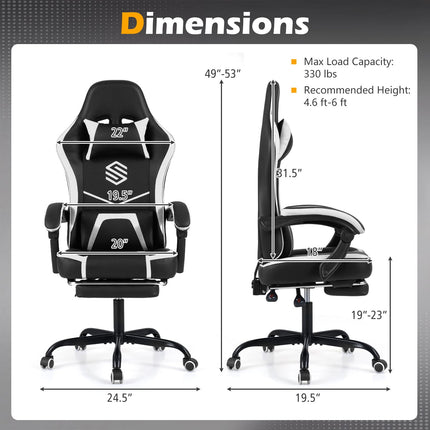 Dreamade Gaming Chair | Height Adjustable Computer Desk Chair with Headrest