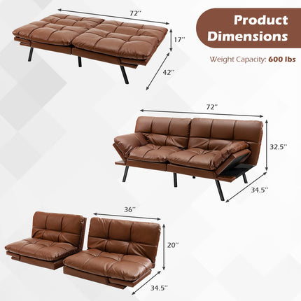 Convertible Memory Foam Futon Couch Sleeper - Dreamade
