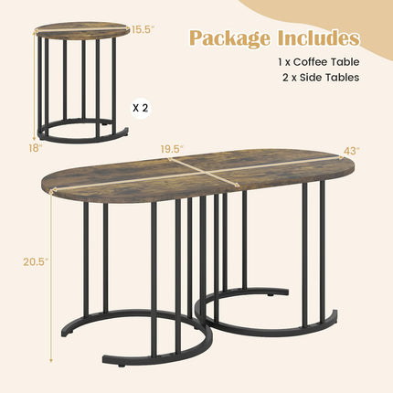 Dreamade Nesting Coffee Table Set of 3
