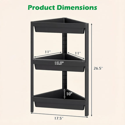 Dreamade 3-Tier Corner Shower Caddy 2-Pack with Detachable Design