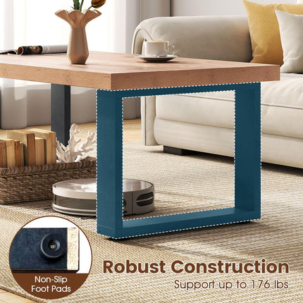 Dreamade Rustic Coffee Table 47 Inch Industrial Wood Center Table with 1.8" Tabletop