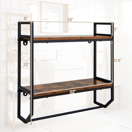 Dreamade Wall Mounted Bathroom Shelves with Towel Bar