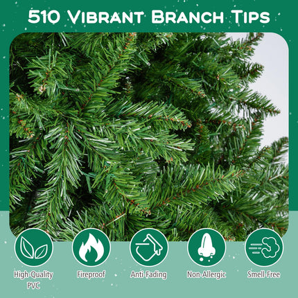 Dreamade Pre-Lit Artificial Christmas Tree with 7 Lighting Modes & Folding Metal Stand