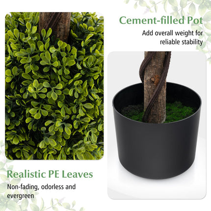 Dreamade 4ft Artificial Boxwood Topiary Ball Tree, Faux Potted Plants Cypress Tree with Weighted Pot