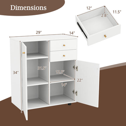 Dreamade Sideboard Buffet Cabinet Modern Sideboard Storage Cabinet