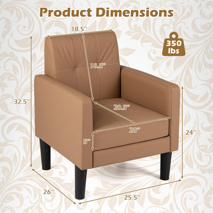 Dreamade Modern Accent Chair with Removable Seat Cushion
