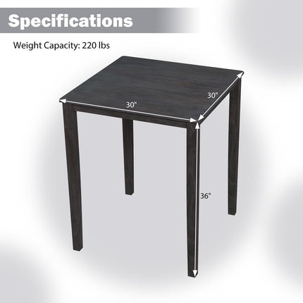 Dreamade Square Dining Table with Solid Wood Frame