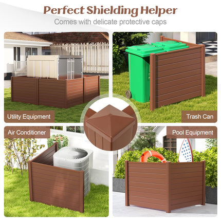 Dreamade Air Conditioner Fence 2/4 Panels - 48''W x 36''H Outdoor Privacy Screen Trash Can Enclosure with 3 Stakes