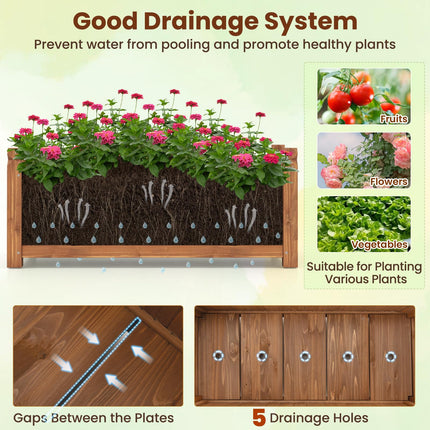 Dreamade Rectangular Garden Bed for Vegetables Flower Herb Fruit