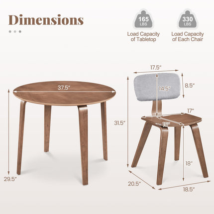 Dreamade 37.5" Round Dining Table Set for 2/4