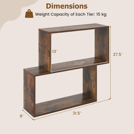 Dreamade Geometric Bookcase Side Table with Open Storage