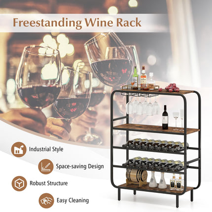 Dreamade Industrial Wine Rack Freestanding Floor
