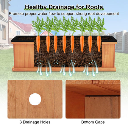 Dreamade Outdoor Raised Garden Bed 28” x 10” x 10” Pine Wood Planter Box