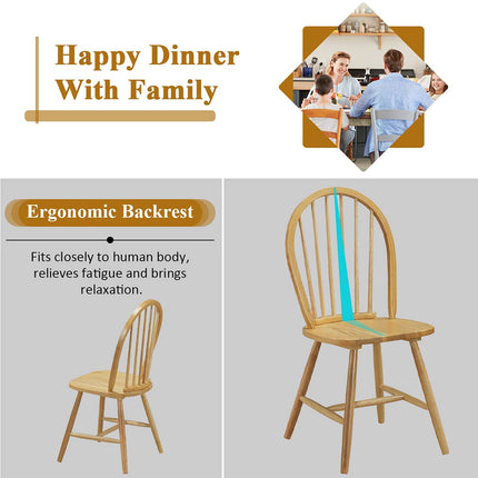 Set of 4 Windsor Chairs, Country Wood Chairs - Dreamade