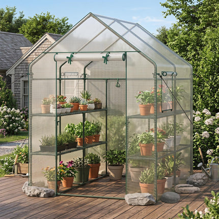 Dreamade 57”L x 57”W x 77”H Walk-in Greenhouse for Outdoors