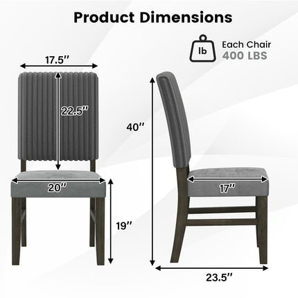 Dreamade Dining Chairs Set of 2/4 Mid-Century Velvet Fabric Upholstered Chairs with Rubber Wood Legs Thick Padded Seat