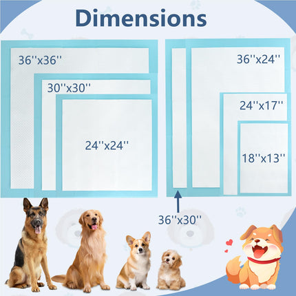 Dreamade Dog Pee Pads 100 Count 36''x36'' Extra Large Dog Potty Pads