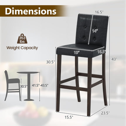 Dreamade Bar Stools Set of 2/4 with Button Tufted Back
