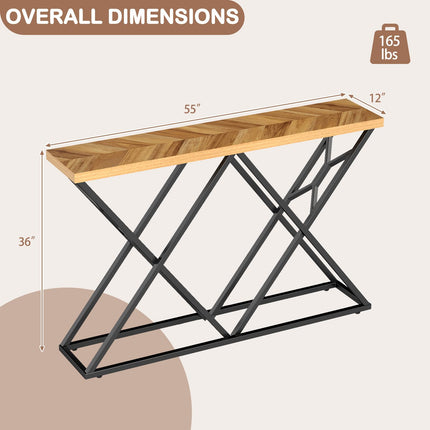 Dreamade 55" Industrial Console Table for Living Room