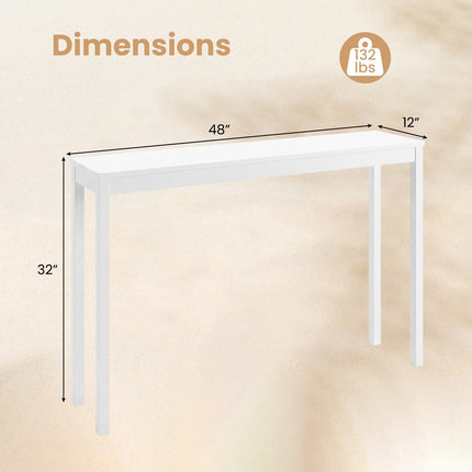 Dreamade Wood Console Table | 48" Narrow Entryway Table with Solid Wood Legs & Thickened Top