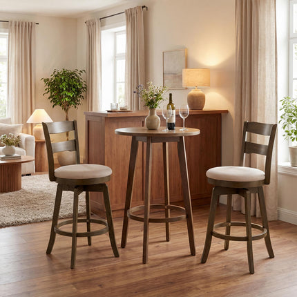 Dreamade 25" Swivel Bar Stools Set of 2/4 with Fabric Upholstered Seat