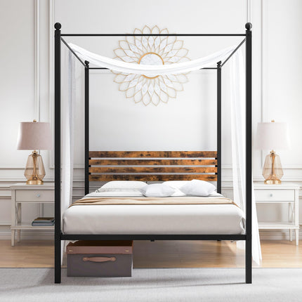 Dreamade Queen/Full/Twin Size Metal Canopy Bed Frame