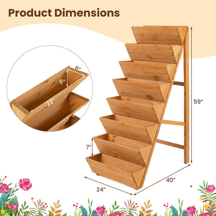 Dreamade 8-Tier Wooden Vertical Raised Garden Bedwith Legs