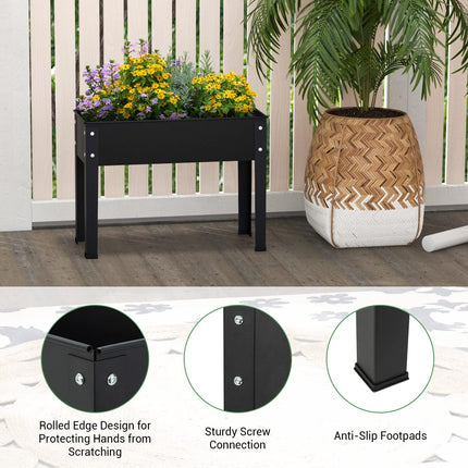 Dreamade Raised Garden Bed, Metal Planter Box with Legs, Drain Hole, Outdoor Indoor Elevated Garden Box