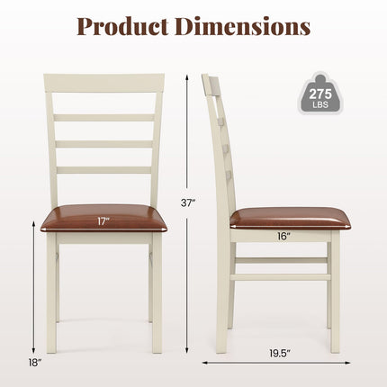 Dreamade PU Leather Upholstered Kitchen Chair with Rubber Wood Frame