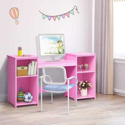 DREAMADE 2-in-1 Kids Make Up Vanity Desk, Pretend Play Kids Vanity w/Detachable Top