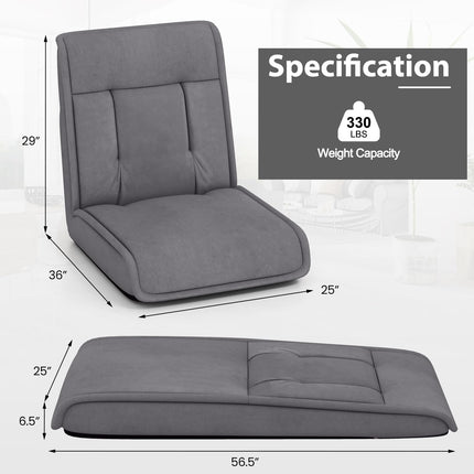 Dreamade Floor Chair, Lazy Sofa with 14-Poistion Adjustable Backrest & 5-Position Adjustable Headrest, Padded Sleeper Bed