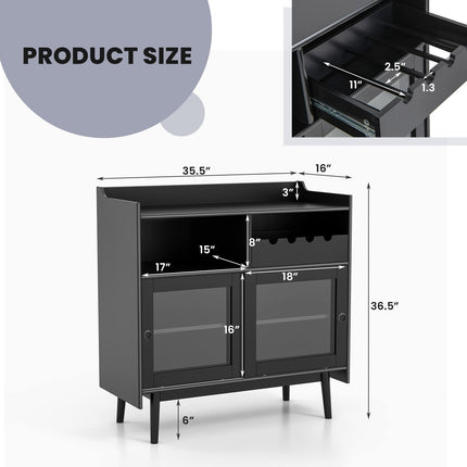 Dreamade Buffet Sideboard, Modern Coffee Bar Storage Cabinet