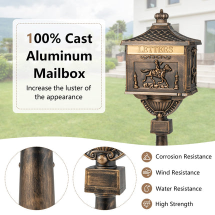 Cast Aluminum Mailbox with Post - Dreamade