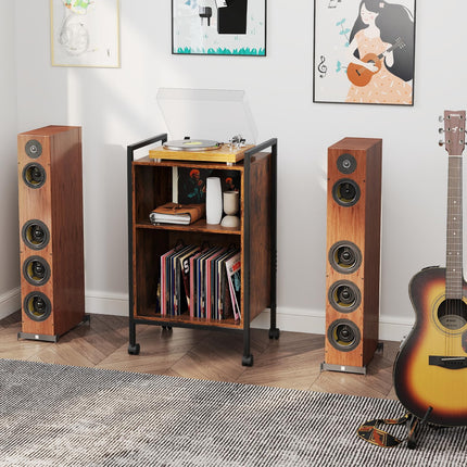 Dreamade Record Player Stand with Charging Station