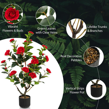 38" Artificial Camellia Tree - Dreamade