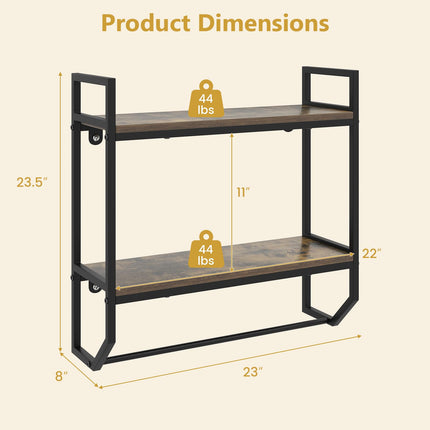 Dreamade Bathroom Shelf with Towel Bar
