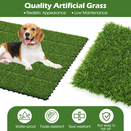 Dreamade 12” x 12” Pack of 30 Fake Grass Turf Tiles Set