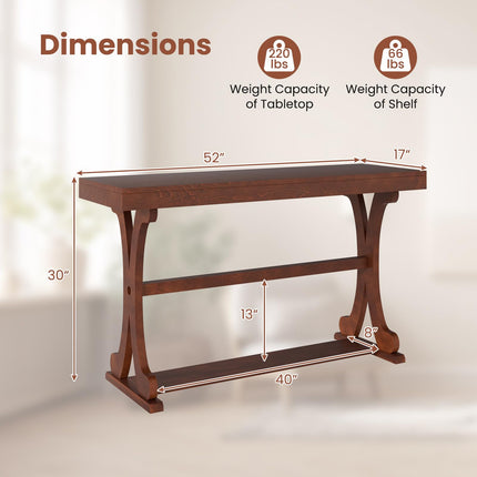 Dreamade 52" Narrow Console Table with Storage Shelf & Anti-Tip Kit for Entryway Living Room