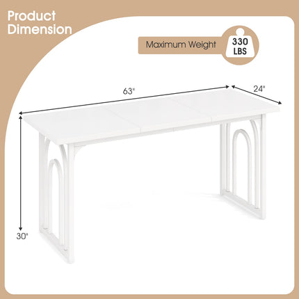 Dreamade 63"x24" Large Kitchen Table with Heavy Duty Arched Metal Legs