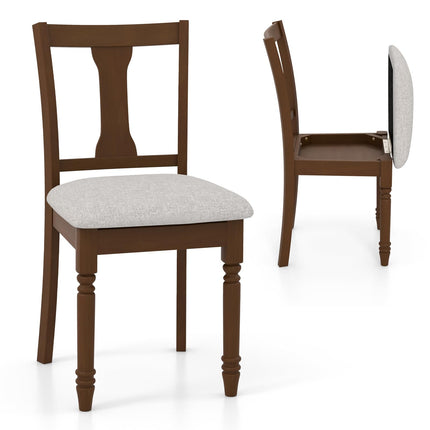 Dreamade Wood Dining Chairs Set Farmhouse Dining Room Chair with Cushion Seat, Armless Wooden Dining Side Chairs