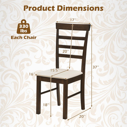 Dreamade Upholstered Fabric Kitchen Chairs with Rubber Wood Frame