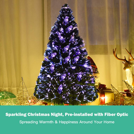 Artificial PVC Christmas Tree Pre-Lit Fiber Optic Tree - DreamadeUS