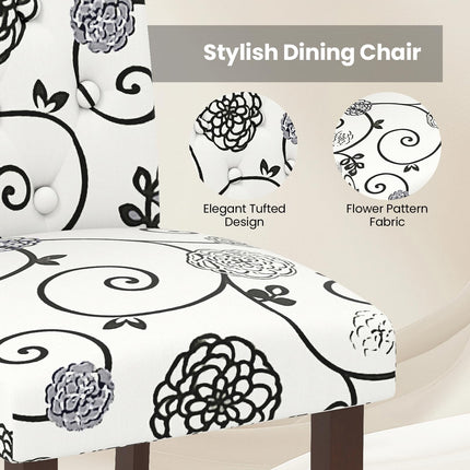 Dreamade Tufted Dining Chairs Set of 2/4 Upholstered Kitchen Chairs w/Padded Seat & High Backrest