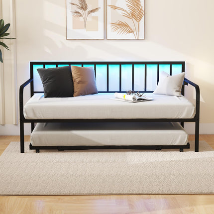 Dreamade Twin Daybed with Charging Station & LED Lights