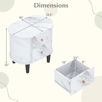 Dreamade 2-Drawer Nightstand Set of 1/2