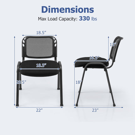 Dreamade Set of 5 Stackable Conference Chairs with Mesh Back