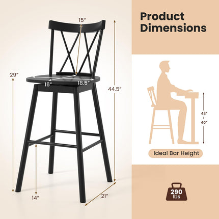 Dreamade Windsor Bar Stools Set of 2/4(29"/24")