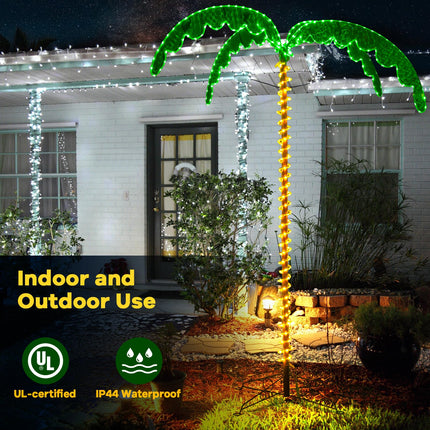 Dreamade 7.5 FT Lighted Palm Tree, Tropical Christmas Tree with 332 LED Lights