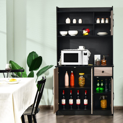 Dreamade Buffet Hutch Cabinet, Kitchen Hutch Sideboard, Buffet Pantry on Island