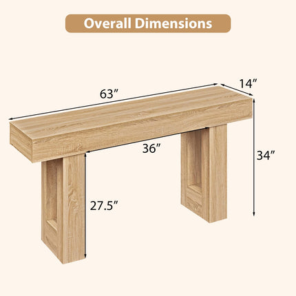 Dreamade 63" Farmhouse Wooden Narrow Entryway Console Table